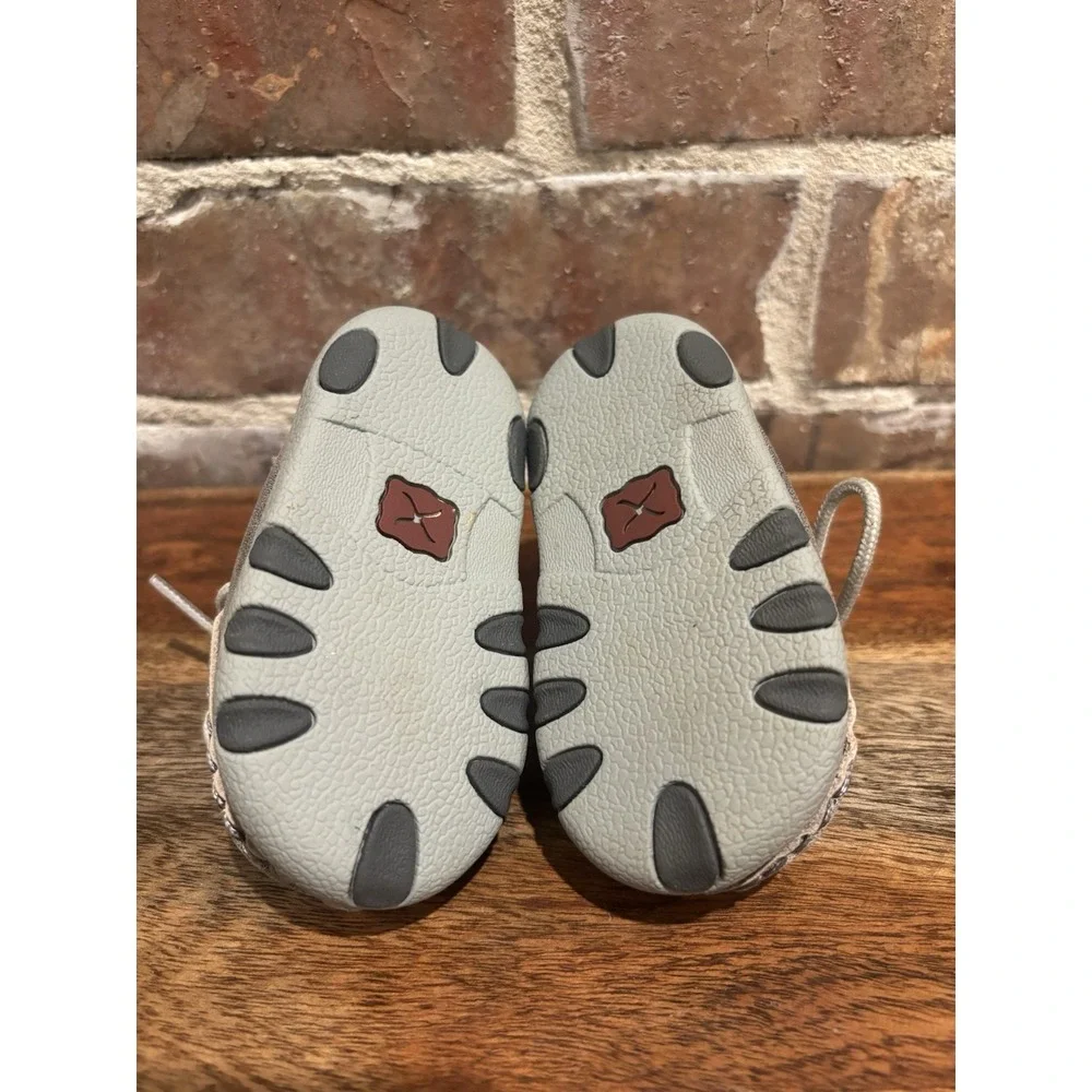 Twisted X Toddler Gray Mocs Size 2M Lace Up, ICA0012, Western Baby Shoes
